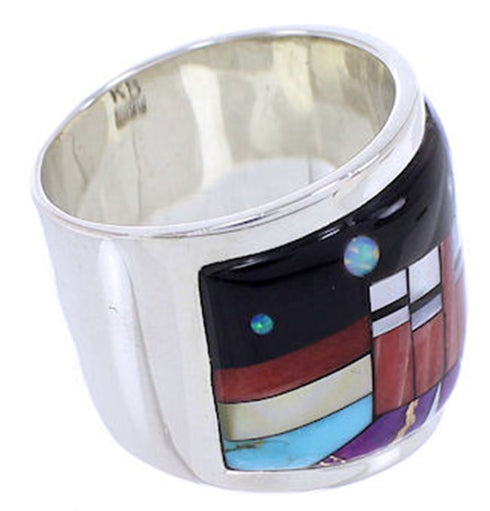 Multicolor Jewelry Native American Mesa Design Ring Size 6-3/4 YS71253