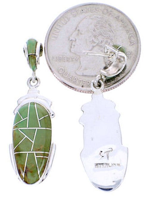 Turquoise Inlay Jewelry Post Dangle Earrings YS70535