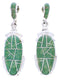 Turquoise Inlay Jewelry Silver Post Dangle Earrings YS70536