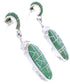 Turquoise Inlay Jewelry Silver Post Dangle Earrings YS70536