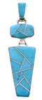 Southwestern Silver Turquoise Inlay Pendant BW70948