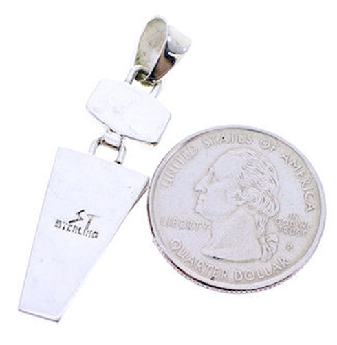 Southwestern Silver Turquoise Inlay Pendant BW70948