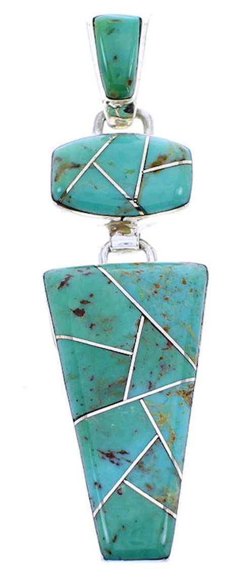 Southwest Turquoise Inlay Slide Pendant BW70952