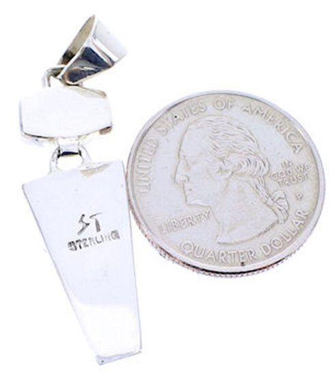 Turquoise Inlay And Sterling Silver Slide Pendant BW70954