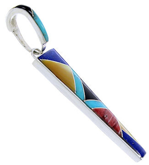 Multicolor Inlay Pendant Silver Jewelry DW71724