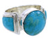 Southwestern Turquoise Jewelry Silver Ring Size 5-3/4 BW71114