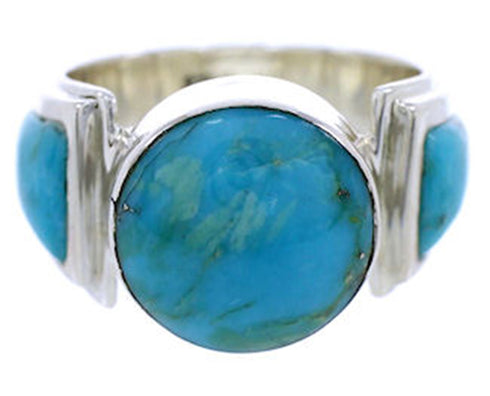 Southwestern Turquoise Jewelry Silver Ring Size 5-3/4 BW71114