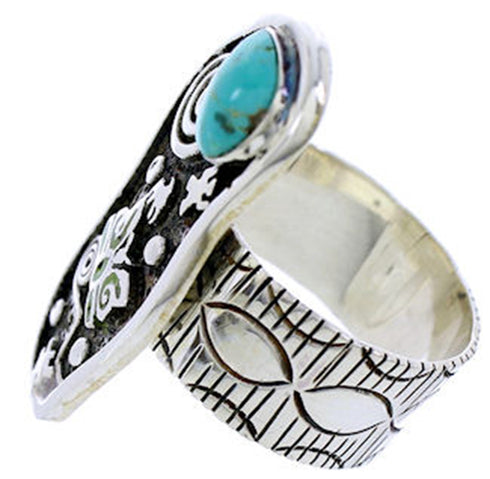 Silver Jewelry Southwest Turquoise Butterfly Ring Size 4-3/4 BW71156