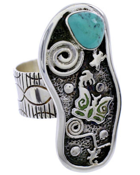 Sterling Silver Southwest Butterfly Turquoise Ring Size 6-1/4 BW71162
