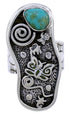 Southwest Turquoise Butterfly Silver Jewelry Ring Size 5-1/4 BW71178