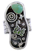 Southwest Turquoise Butterfly Jewelry Silver Ring Size 4-3/4 BW71186