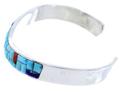 Multicolor Southwest Turquoise Sterling Silver Cuff Bracelet PS71169