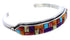 Genuine Sterling Silver Multicolor Inlay Cuff Bracelet PS71196