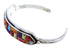 Genuine Sterling Silver Multicolor Inlay Cuff Bracelet PS71196