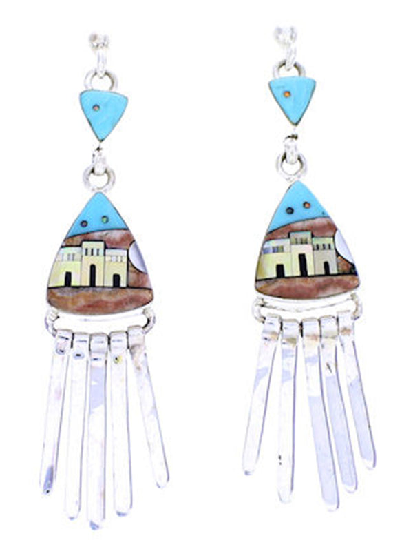 Multicolor Native American Pueblo Or Village Design Earrings YS71381