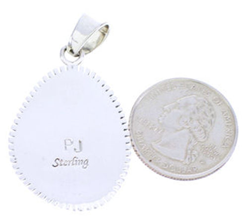 Silver Multicolor Native American Mesa Design Pendant YS71408