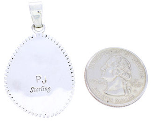 Sterling Silver Multicolor Native American Mesa Design Pendant YS71411