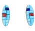 Southwest Silver Jewelry Turquoise Multicolor Earrings AW71337