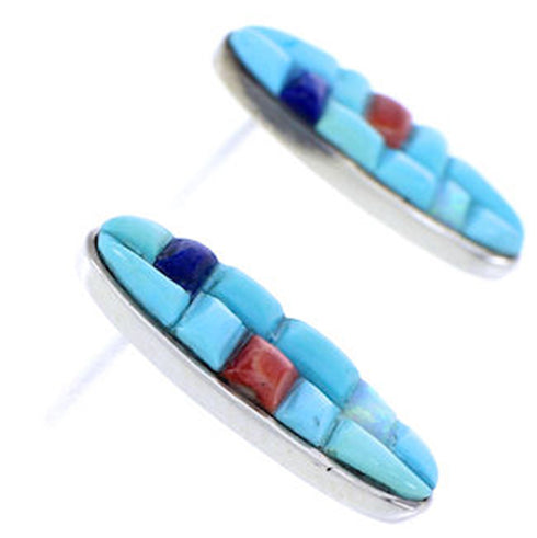 Southwest Silver Jewelry Turquoise Multicolor Earrings AW71337