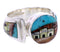 Native American Design Silver Multicolor Ring Size 7-3/4 AW71623