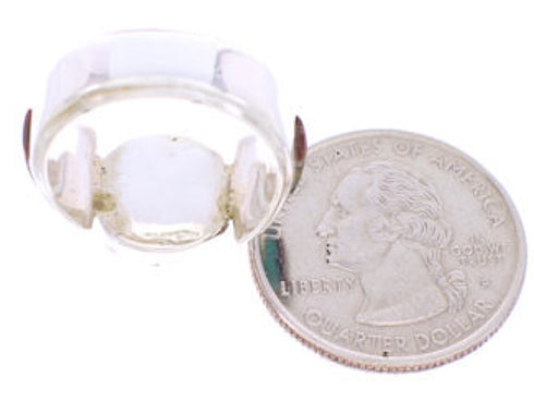 Native American Design Silver Multicolor Ring Size 7-3/4 AW71623