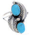 Southwest Jewelry Sterling Silver Turquoise Ring Size 6-3/4 AW71949