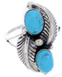 Southwest Jewelry Sterling Silver Turquoise Ring Size 6-3/4 AW71949