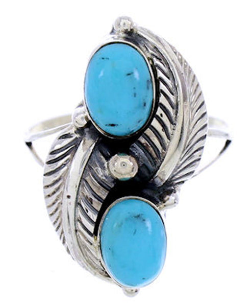 Southwest Jewelry Sterling Silver Turquoise Ring Size 6-3/4 AW71949