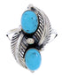 Southwest Jewelry Sterling Silver Turquoise Ring Size 6-3/4 AW71949