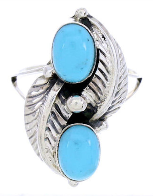 Sterling Silver And Turquoise Southwest Ring Size 6-1/4 AW72188