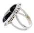 Southwest Sterling Silver Opal And Jet Jewelry Ring Size 5-1/4 AW71849