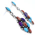 Sterling Silver Jewelry Multicolor Post Dangle Earrings DW71844