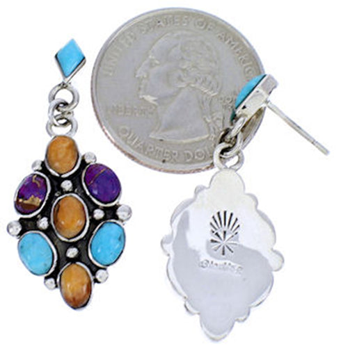 Sterling Silver Multicolor Post Dangle Earrings DW71847