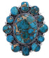 Silver Turquoise Jewelry Large Statement Ring Size 8-3/4 YS71914