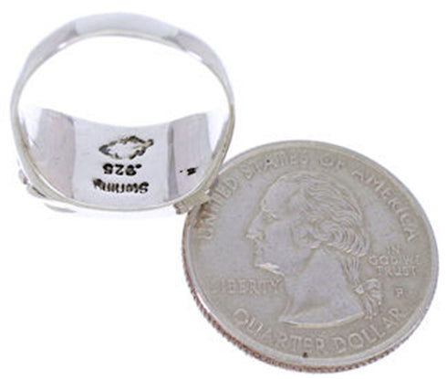 Multicolor Turquoise Jewelry Sterling Silver Ring Size 7-3/4 AW72253