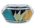 Southwest Multicolor Sterling Silver Jewelry Ring Size 8-3/4 YS72338
