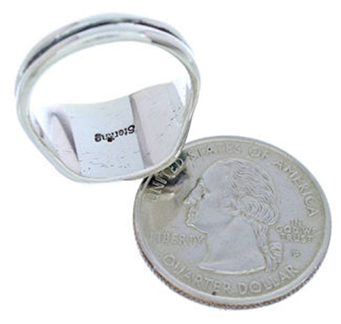 Southwest Multicolor Sterling Silver Jewelry Ring Size 8-3/4 YS72338