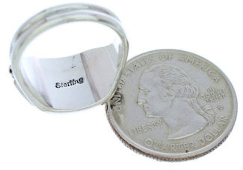 Southwest Sterling Silver Multicolor Jewelry Ring Size 6-1/2 YS72356