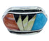 Southwest Silver Multicolor Inlay Jewelry Ring Size 5-1/2 YS72362