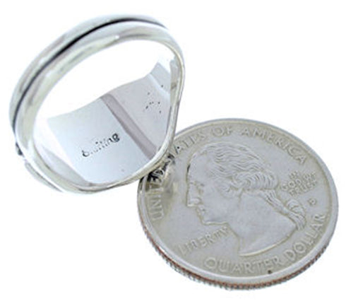 Southwest Multicolor Jewelry Silver Ring Size 7-1/2 YS72367