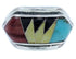 Southwest Jewelry Silver Multicolor Ring Size 6-3/4 YS72416
