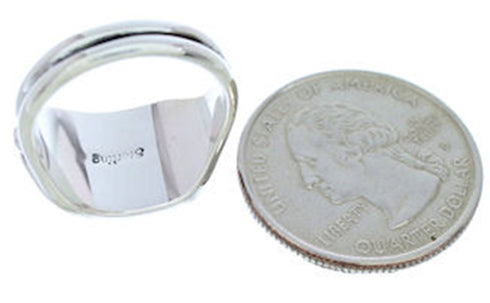 Southwest Jewelry Sterling Silver Multicolor Ring Size 7-3/4 YS72413