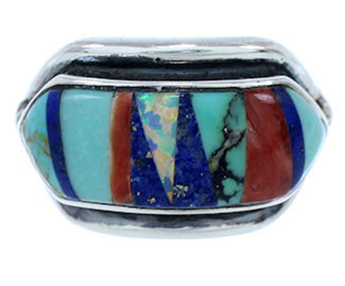 Multicolor Southwest Jewelry Sterling Silver Ring Size 5-3/4 YS72444