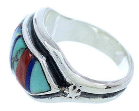 Multicolor Southwest Sterling Silver Jewelry Ring Size 8-1/2 YS72440