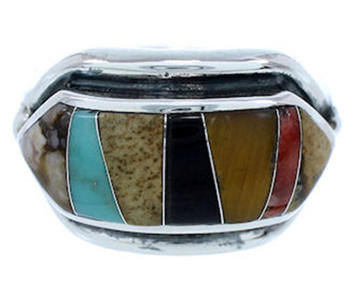 Multicolor Jewelry Southwest Silver Ring Size 6-3/4 YS72511