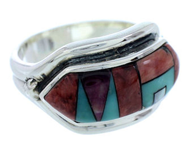 Sterling Silver And Multicolor Jewelry Ring Size 6-3/4 YS72549