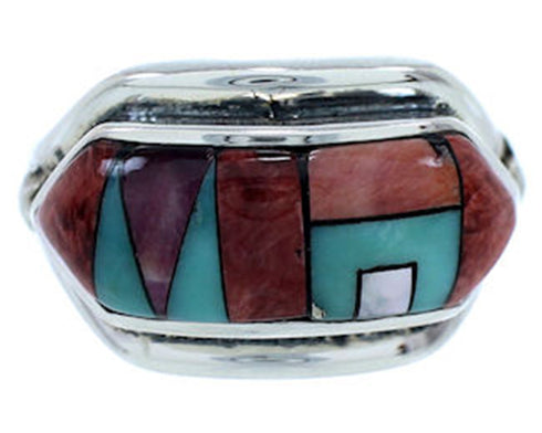 Sterling Silver And Multicolor Jewelry Ring Size 6-3/4 YS72549
