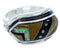 Silver Southwest Multicolor Inlay Jewelry Ring Size 7-1/4 YS72568