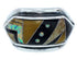 Silver Southwest Multicolor Inlay Jewelry Ring Size 7-1/4 YS72568