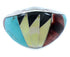 Turquoise And Multicolor Inlay Sterling Silver Ring Size 7-3/4 AW73136